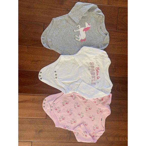 10 Girls Winter Bodysuits 0-3 Month + 1 Fur Vest Hudson Baby~Gymboree~Luvable - Picture 4 of 9
